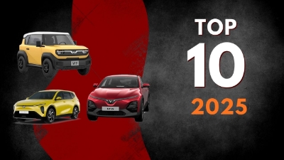 Top 10 xe bán chạy nhất thị trường Việt 2025: Xe điện áp đảo