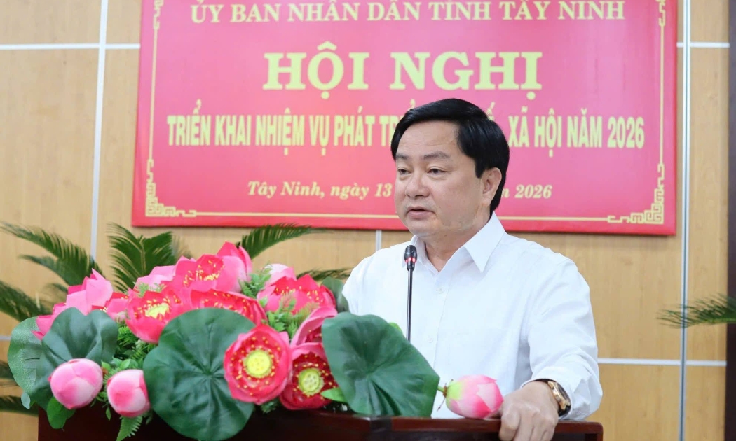 Bí thư Tỉnh ủy Nguyễn Văn Quyết phát biểu chỉ đạo, ngày 13/1.