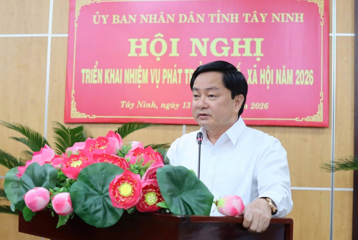 Bí thư Tỉnh ủy Nguyễn Văn Quyết phát biểu chỉ đạo, ngày 13/1.