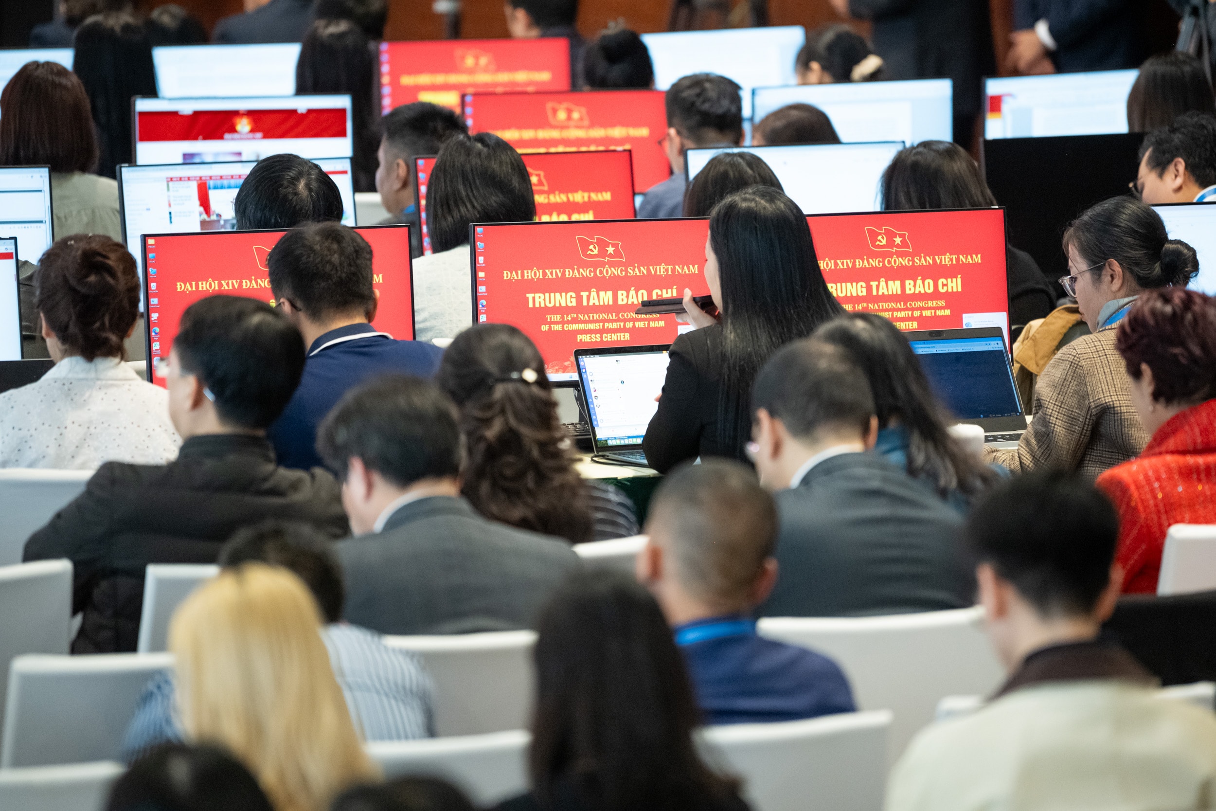 Quang cảnh Họp báo quốc tế về Đại hội đại biểu toàn quốc lần thứ XIV của Đảng.