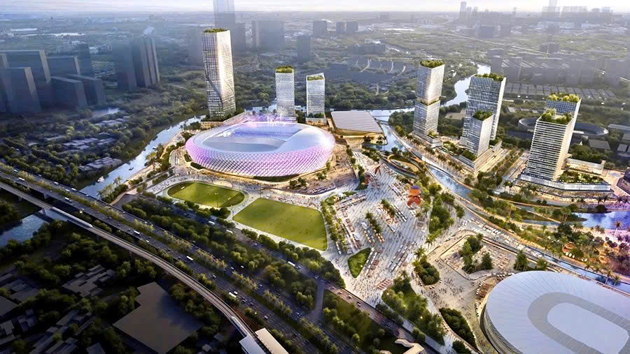 Phối cảnh Dự án Khu liên hợp thể dục thể thao quốc gia Rạch Chiếc - Ảnh: Cổng thông tin điện tử TP. Hồ Chí Minh.