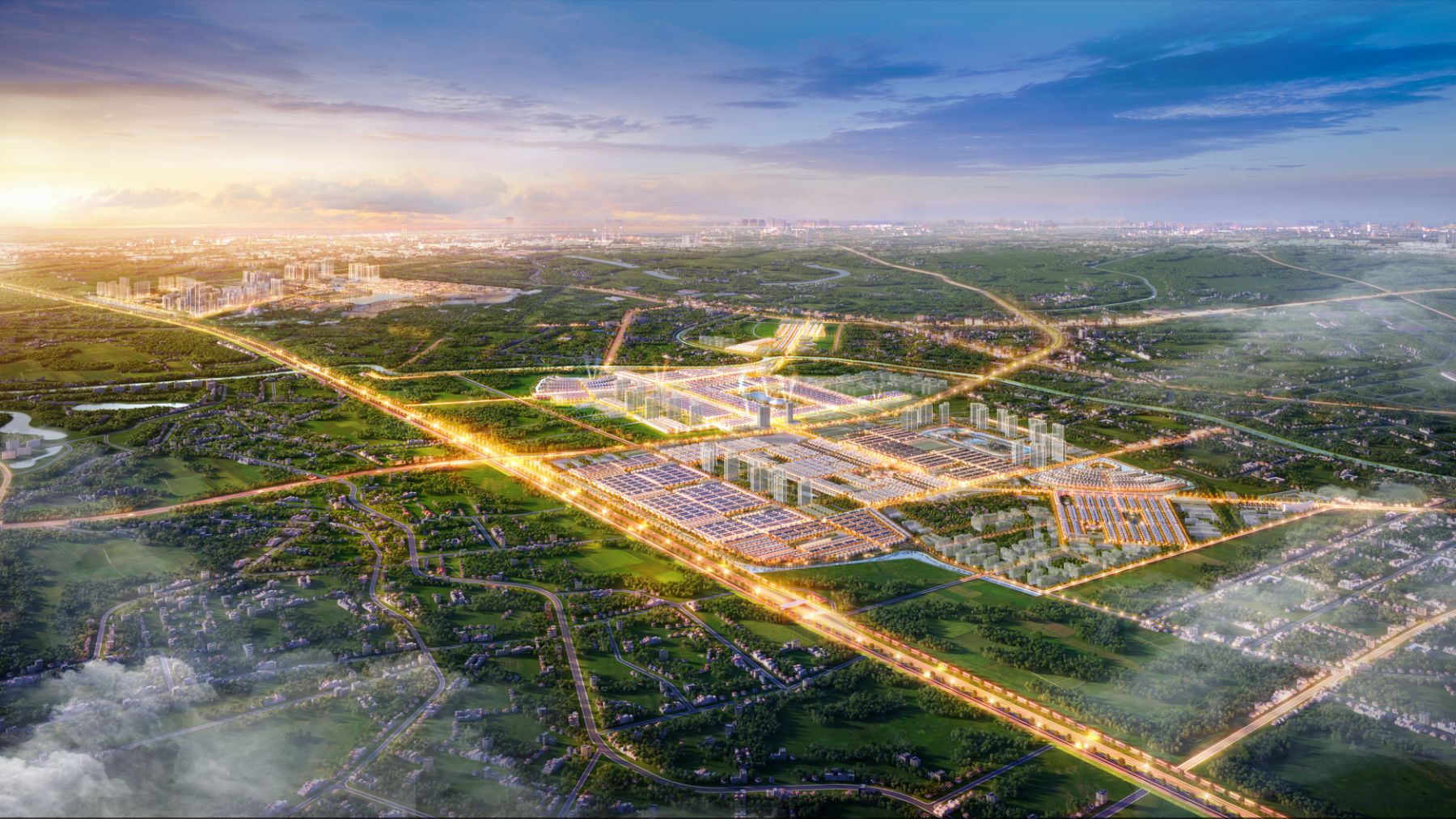 Sự bứt tốc của hạ tầng đang làm thay đổi cục diện phát triển kinh tế và bất động sản phía Đông Hà Nội.  Ảnh: Vingroup.