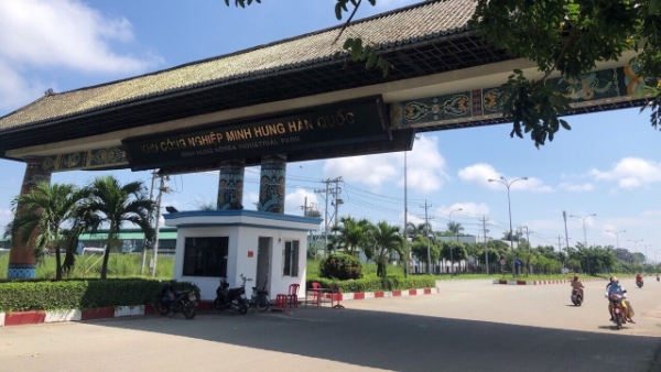 Toàn cảnh Khu Công Nghiệp Minh Hưng – Hàn Quốc từ trên cao, thể hiện quy mô và sự phát triển.