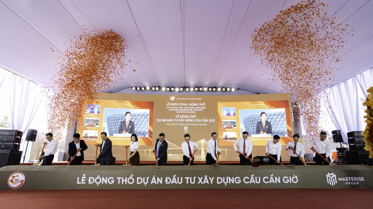 Lễ động thổ dự án đầu tư xây dựng cầu Cần Giờ diễn ra vào 15/1 vừa qua.