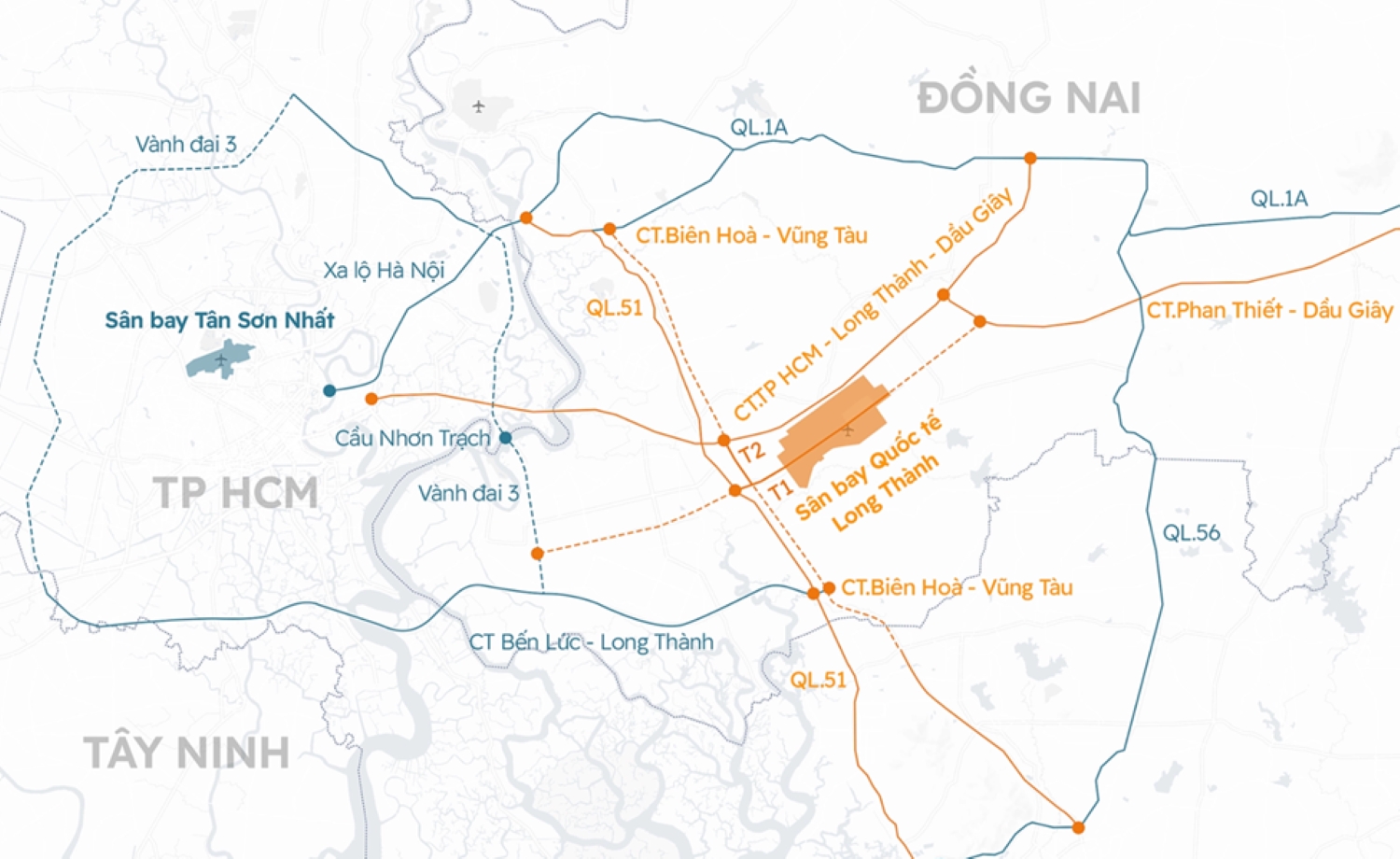Nhiều tuyến đường tại phía Đông TP.HCM cam kết hoàn thành trước khi sân bay Long Thành đưa vào khai thác. Ành: Nam Long.