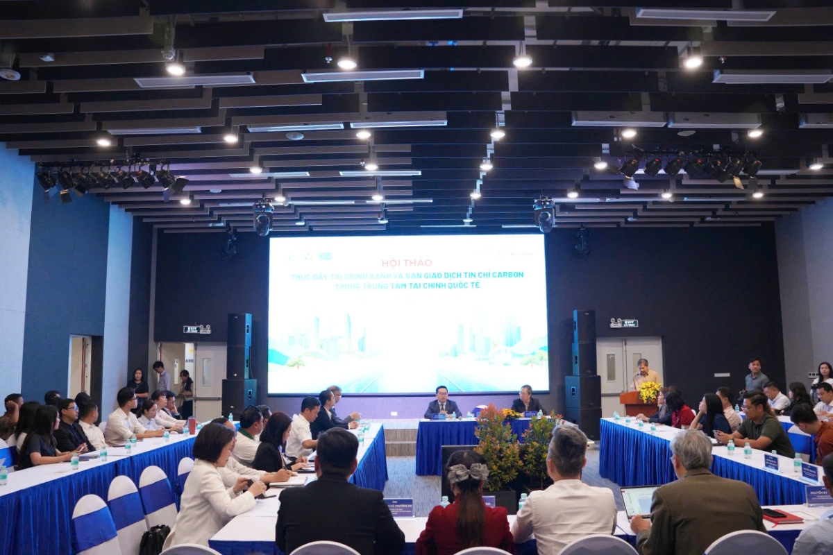 Hội thảo là diễn đàn quan trọng nhằm thúc đẩy dòng vốn xanh và phát triển thị trường carbon tại Việt Nam. Ảnh: Nam A Bank.