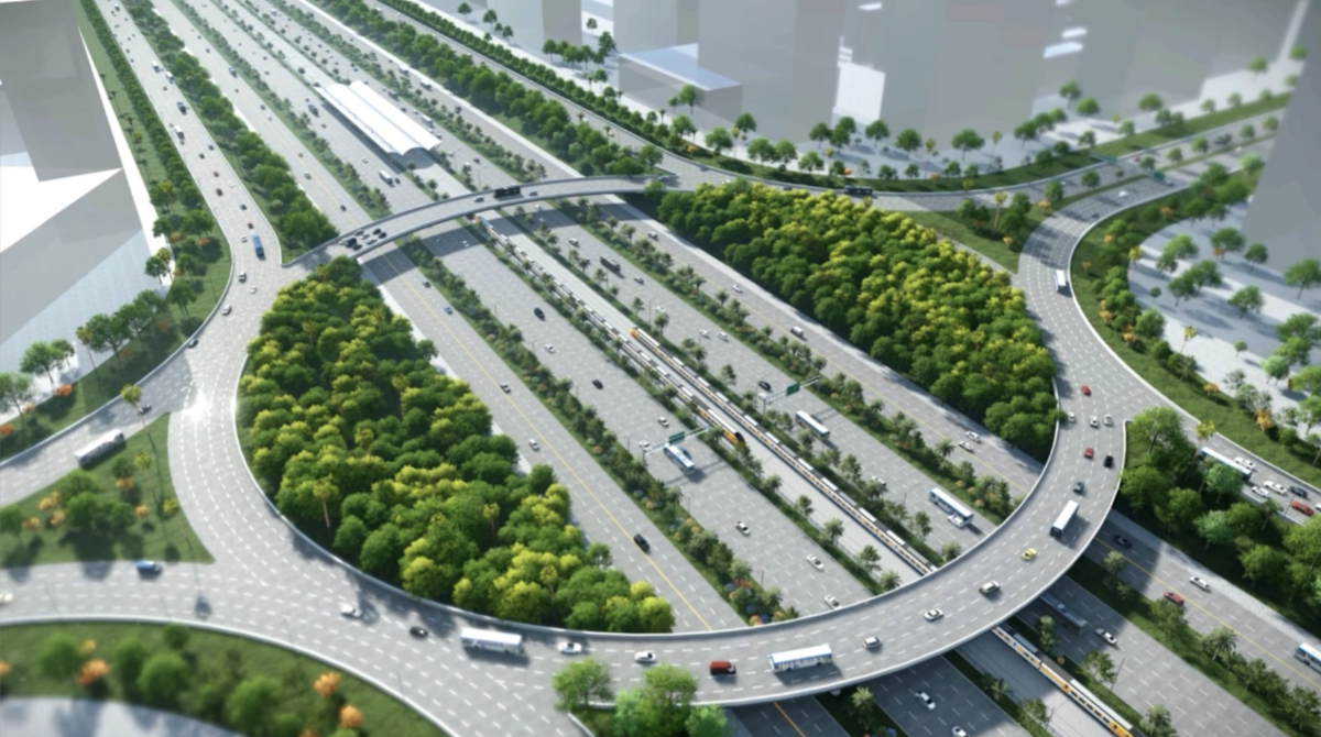 Thiết kế trục đường kết nối sân bay Gia Bình với Thủ đô Hà Nội. Nguồn: ITN.