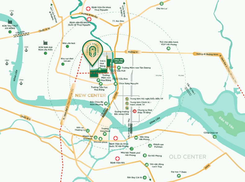 Emerald Symphony sở hữu vị trí kết nối giao thông chiến lược. Nguồn: DOJILAND.