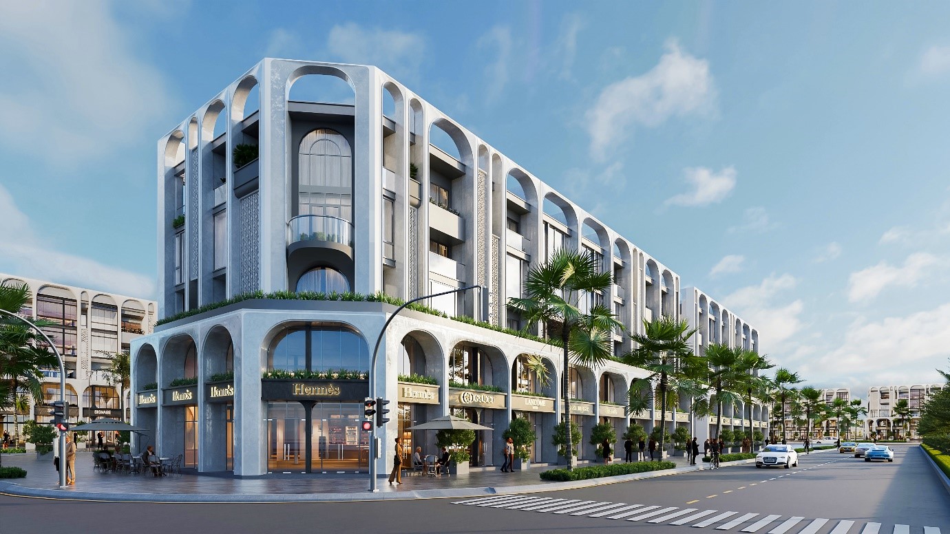 Shophouse 2 mặt tiền mở ra cơ hội kinh doanh, sinh lời bền vững. Nguồn: DOJILAND.