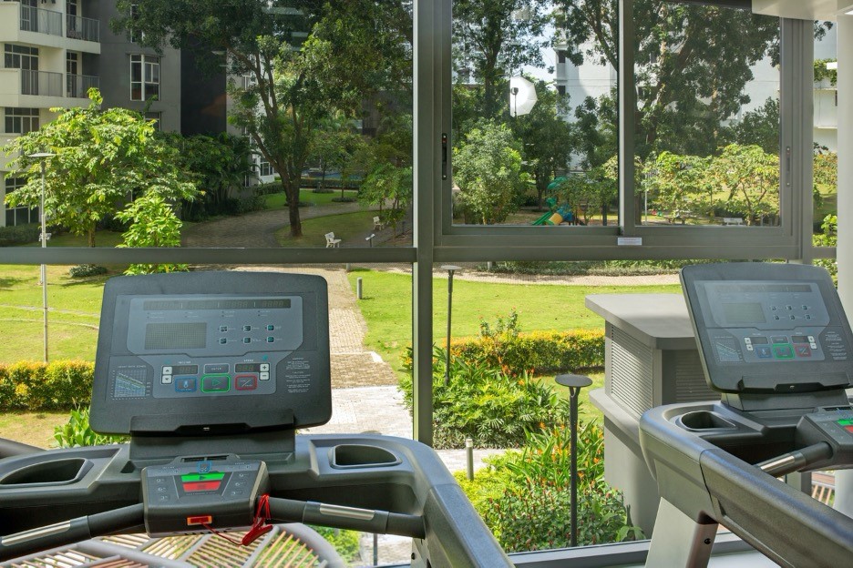 Phòng gym hiện đại hướng về công viên trung tâm. Nguồn ảnh: The Habitat Binh Duong.