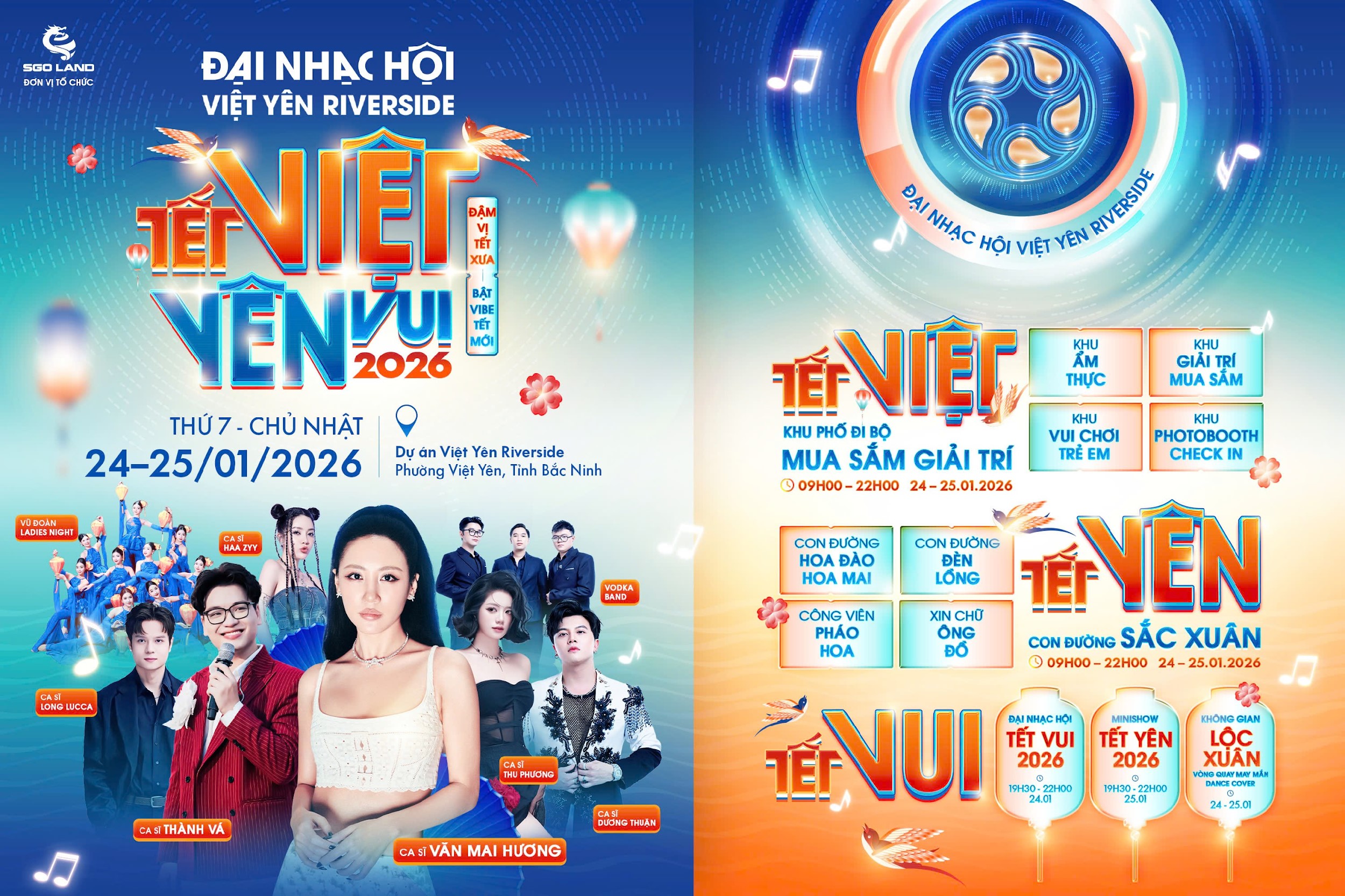 Đại nhạc hội Việt Yên Riverside “Tết Việt Yên Vui” diễn ra tại khuôn viên khu đô thị với nhiều hoạt động giải trí hấp dẫn. Nguồn: Việt Yên Riverside.