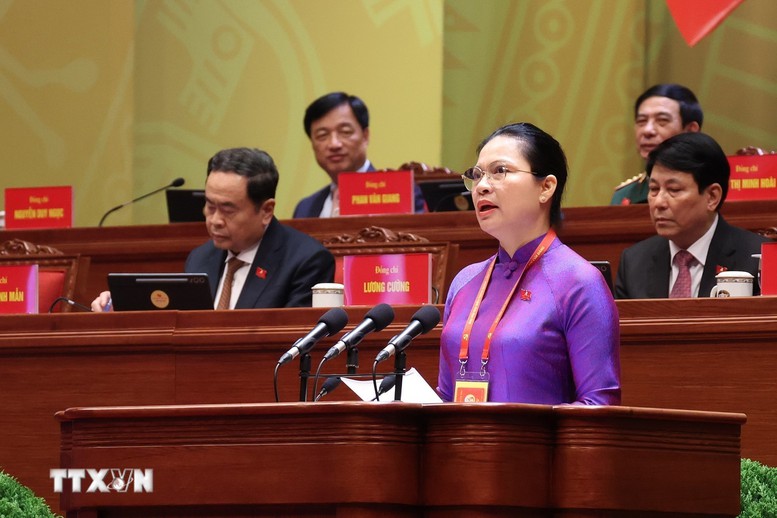 Ủy viên Trung ương Đảng, Phó Bí thư Thường trực Đảng ủy Mặt trận Tổ quốc, các đoàn thể Trung ương, Phó Chủ tịch-Tổng thư ký Ủy ban Trung ương Mặt trận Tổ quốc Việt Nam Hà Thị Nga - Ảnh: TTXVN