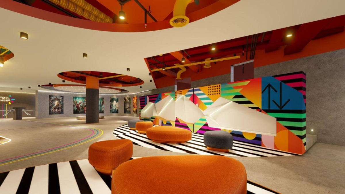 Rạp chiếu phim Pixel Cinema ngay dưới chân tòa nhà.