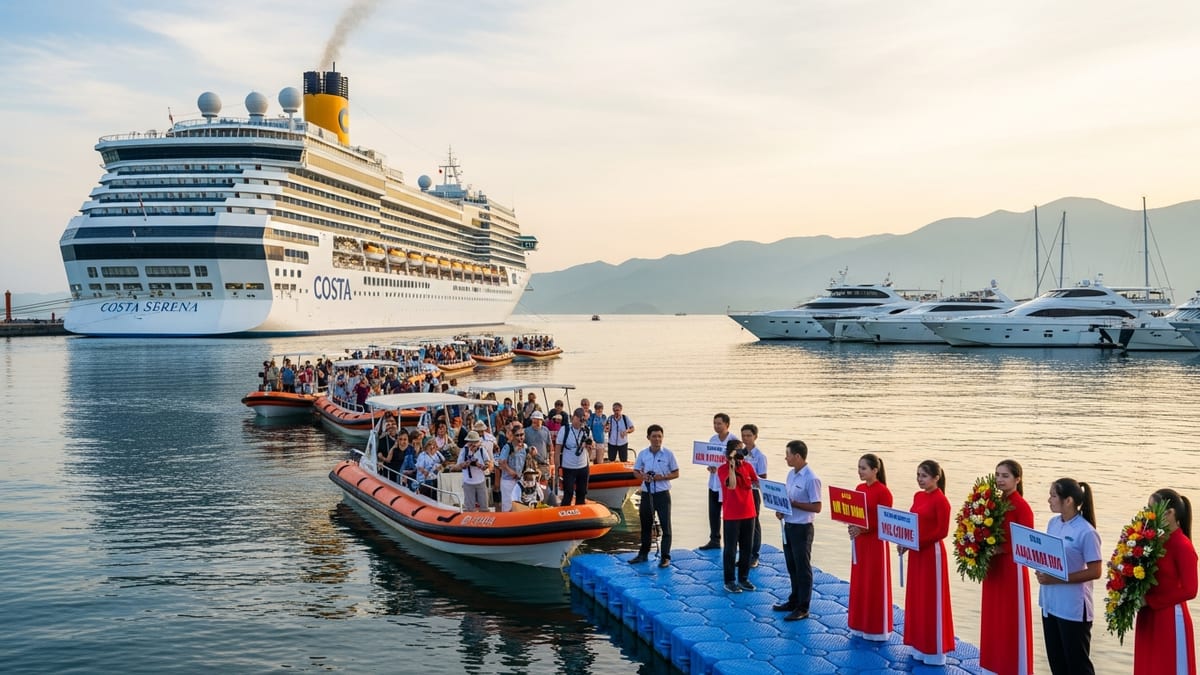 Tàu biển quốc tế Costa Serena "xông đất" du lịch Việt Nam  ngày 4/1/2026.