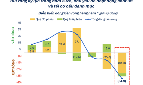 Thêm một năm rút ròng kỷ lục của các quỹ cổ phiếu, quy mô 31.000 tỷ đồng