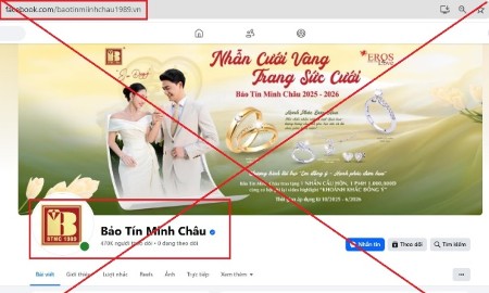 Trang Facebook giả mạo thương hiệu Bảo Tín Minh Châu. Ảnh: Cổng thông tin điện tử Công an TP Hà Nội.
