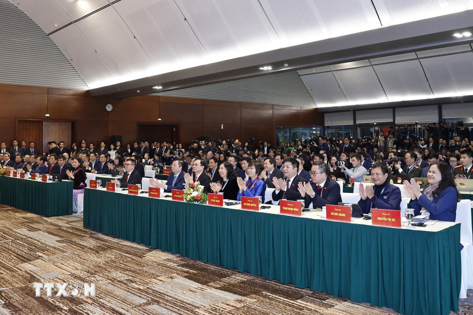 Các nhà báo trong nước và quốc tế tham dự họp báo. Ảnh: TTXVN