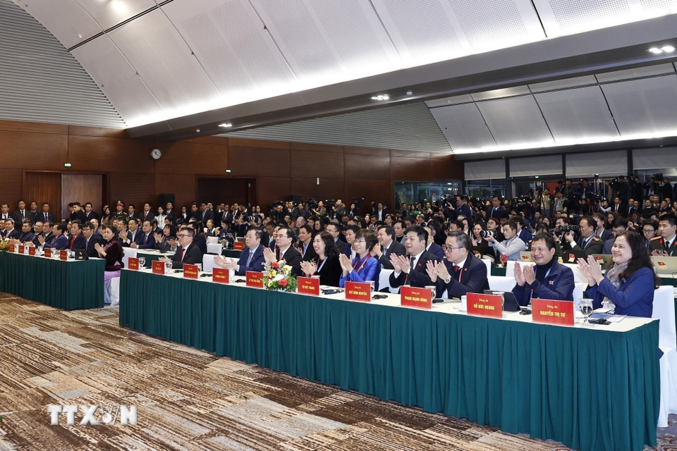 Các nhà báo trong nước và quốc tế tham dự họp báo. Ảnh: TTXVN