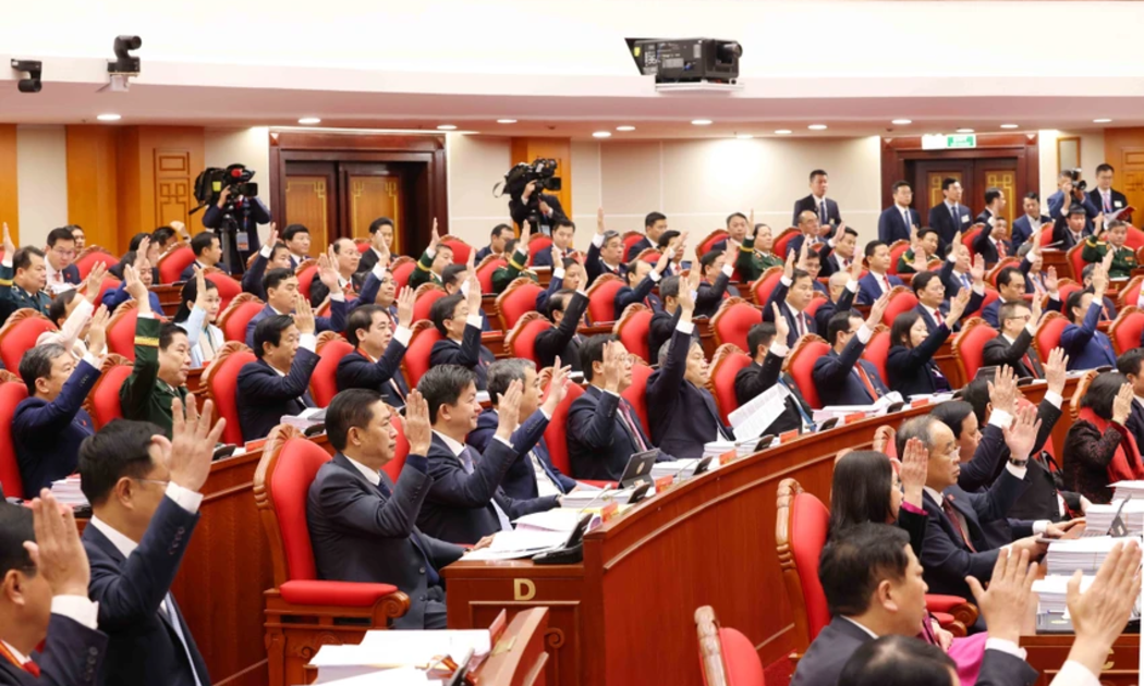 Các đại biểu tham dự Hội nghị lần thứ nhất Ban Chấp hành Trung ương Đảng khóa XIV. Ảnh: TTXVN.