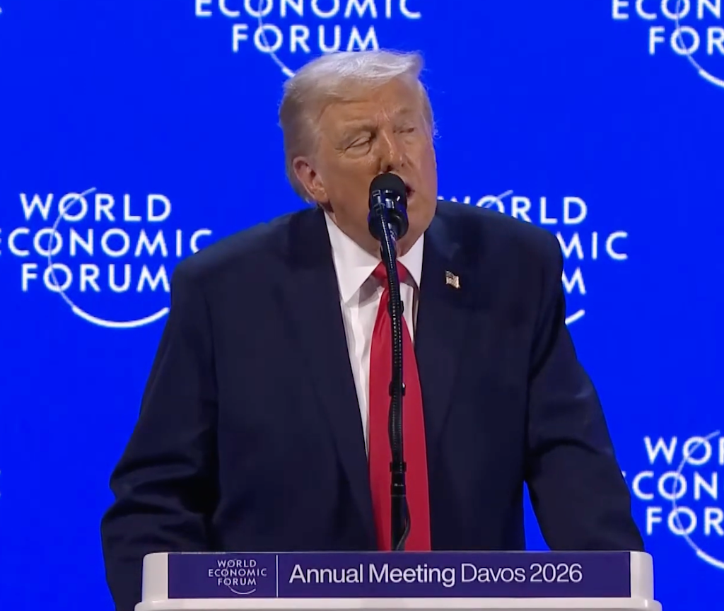 Tổng thống Mỹ Donald Trump phát biểu tại WEF mới đây - Ảnh: Associated Press. 