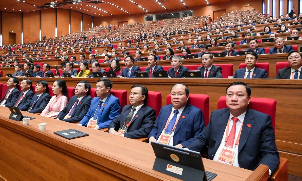 Các đại biểu tham dự phiên bế mạc Đại hội XIV của Đảng.