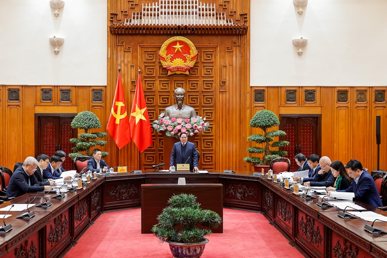 Thủ tướng Chính phủ Phạm Minh Chính, Trưởng Ban Chỉ đạo của Chính phủ về quản lý, điều hành kinh tế vĩ mô chủ trì Phiên họp thứ hai của Ban Chỉ đạo - Ảnh: VGP