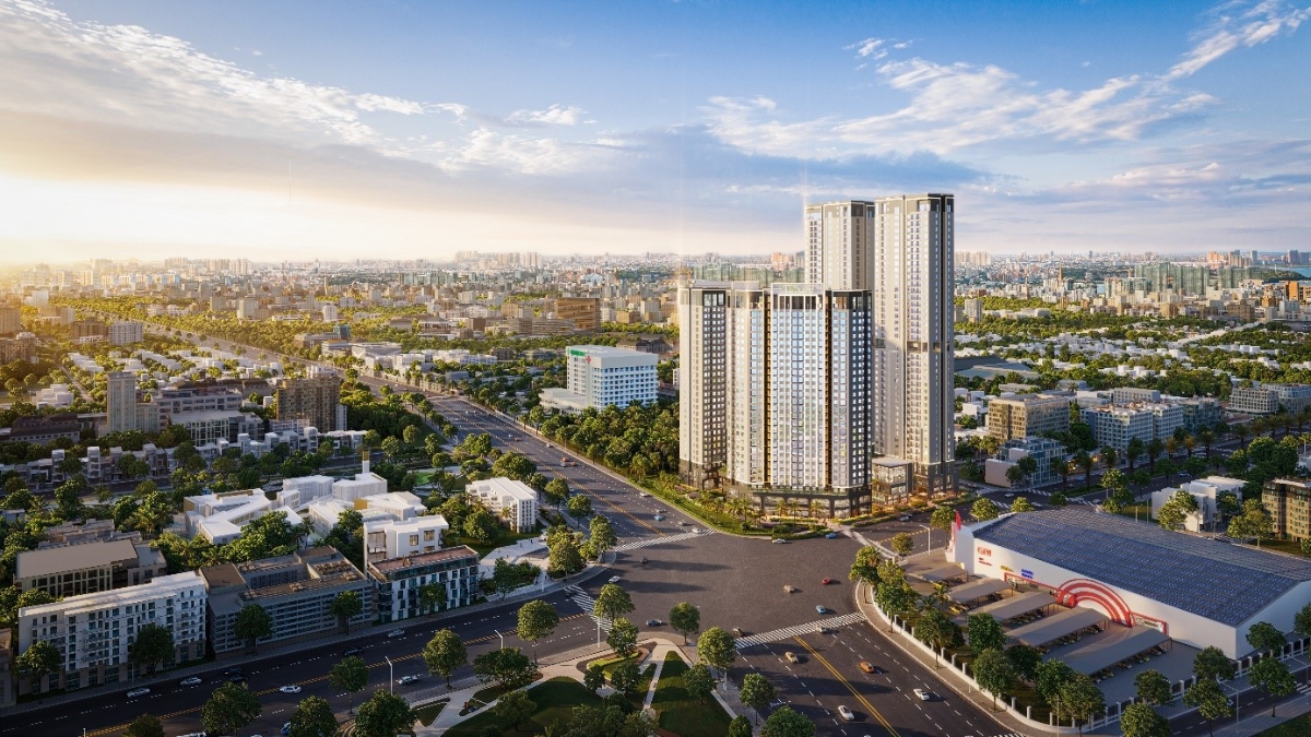 Vị trí 3 mặt tiền Quốc lộ 1K, GS1, G25 tại khu dân cư đã hình thành với mật độ thương mại cao tạo nền tảng vững chắc cho tính thanh khoản và khả năng khai thác dài hạn.&nbsp;Ảnh:&nbsp;TBS Land.