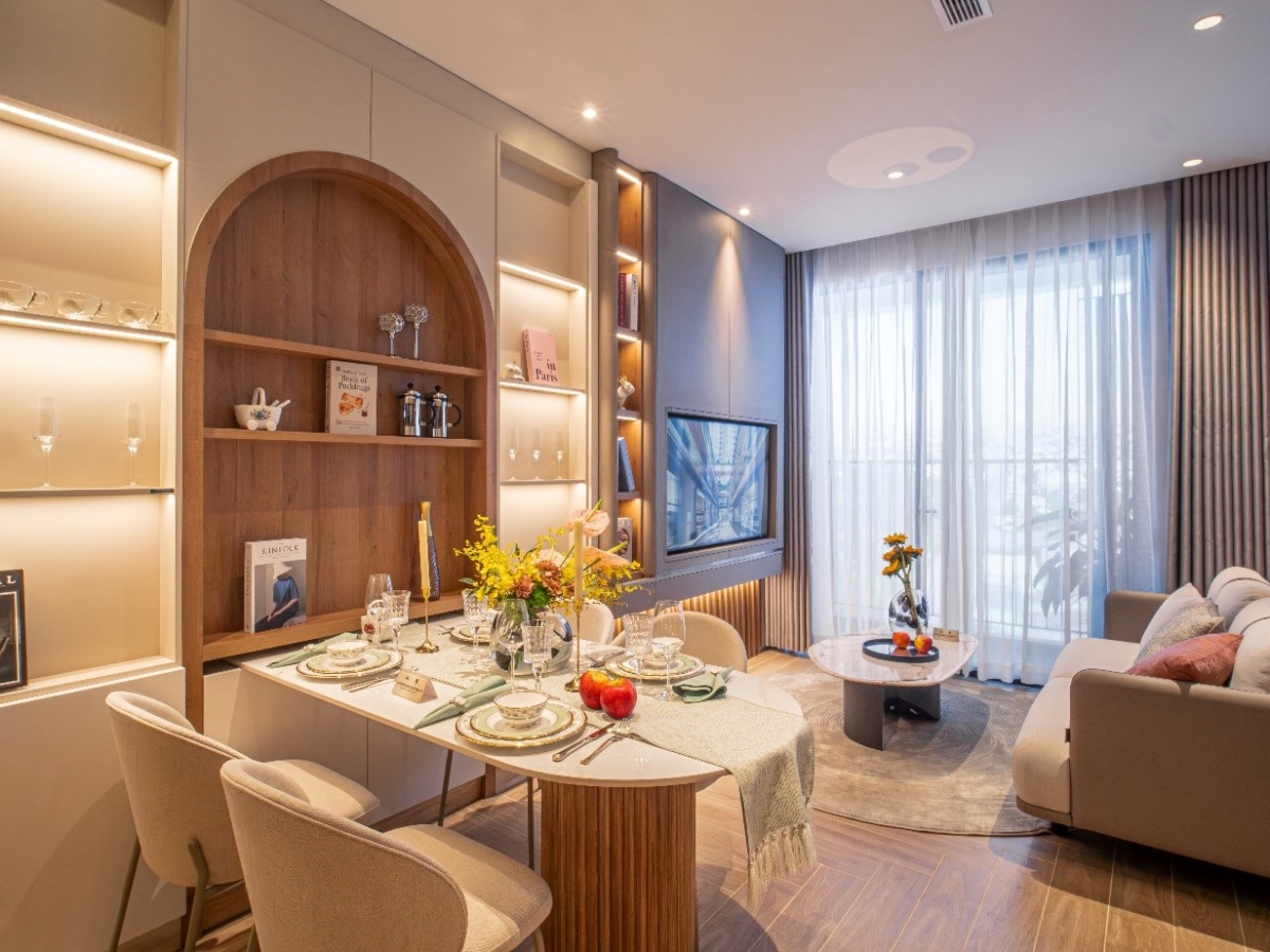 Nội thất bàn gian cao cấp từ các thương hiệu uy tín thế giới tại Green Skyline góp phần duy trì giá trị căn hộ theo thời gian.&nbsp;Ảnh:&nbsp;TBS Land.