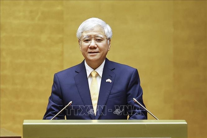 Ông Đỗ Văn Chiến, Ủy viên Bộ Chính trị, Phó Bí thư Thường trực Đảng uỷ Quốc hội, Phó Chủ tịch Thường trực Quốc hội trình bày chuyên đề “thông báo nhanh kết quả Đại hội đại biểu toàn quốc lần thứ XIV của Đảng”.&nbsp;Ảnh: TTXVN.