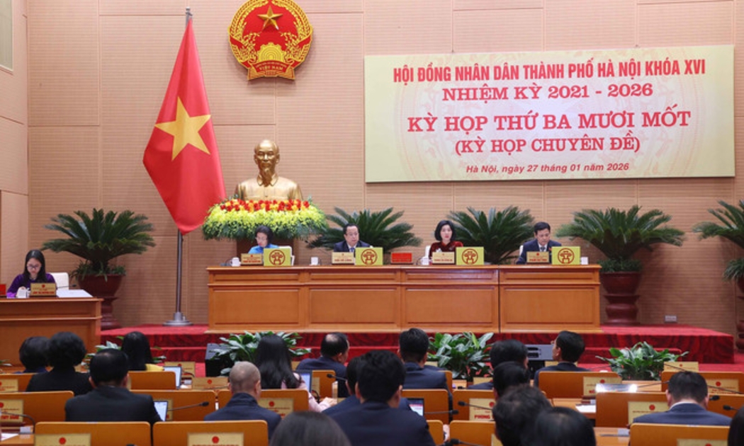 Hội đồng Nhân dân thành phố Hà Nội khóa XVI, nhiệm kỳ 2021-2026, tổ chức kỳ họp chuyên đề (Kỳ họp thứ 31). Ảnh: TTXVN.