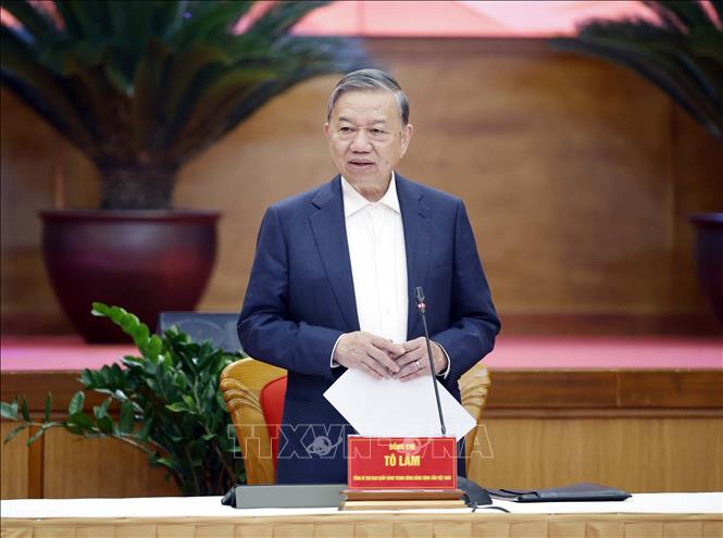 Tổng Bí thư Tô Lâm phát biểu. Ảnh: TTXVN