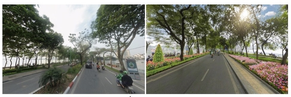 Hình tuyến Thanh Niên trước và sau cải tạo. Ảnh: Đề án