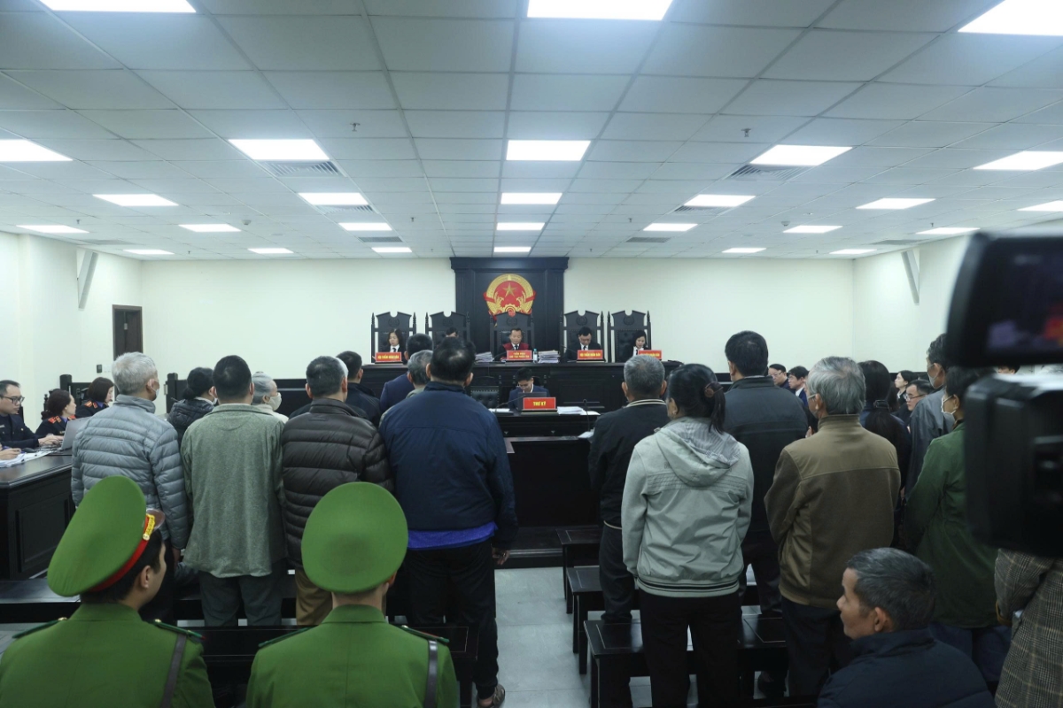 Quang cảnh phiên tòa. 