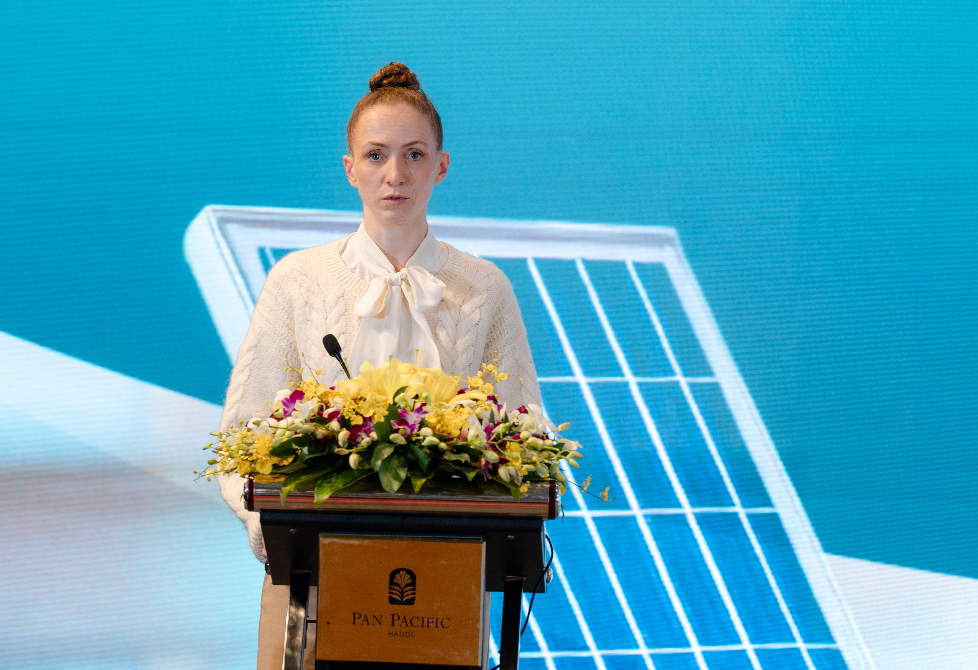Bà Alexandra Westwood: "Chuyển dịch năng lượng và tài chính xanh là một quá trình phức tạp, đòi hỏi khung chính sách đồng bộ... Ảnh: UNDP.