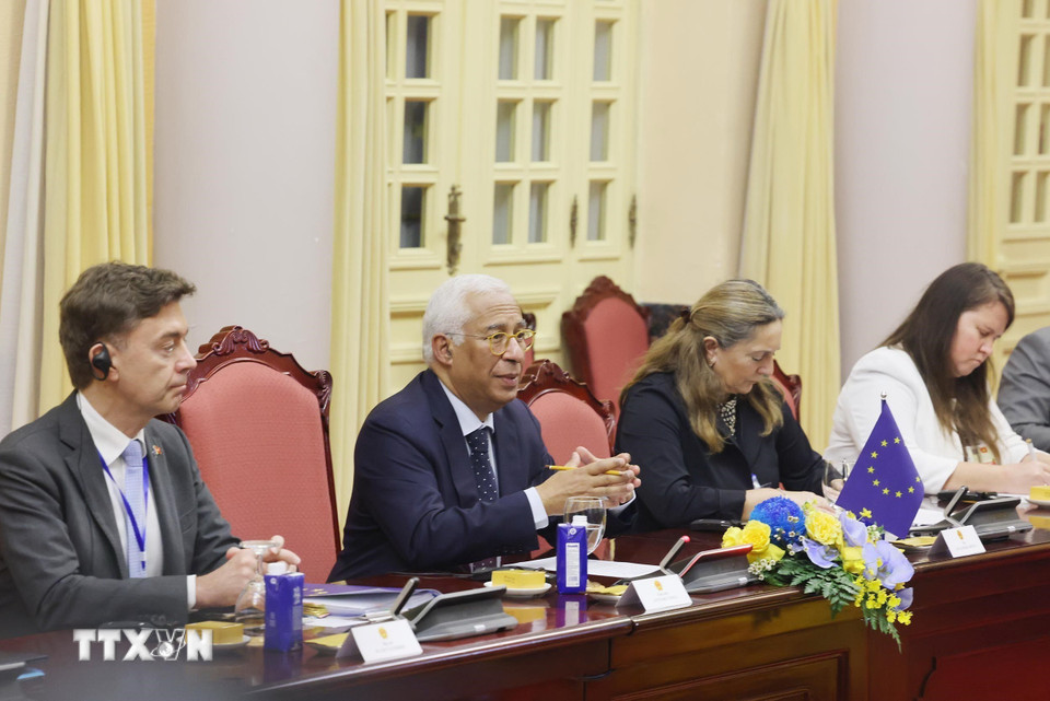  Chủ tịch Hội đồng châu Âu António Costa phát biểu. Ảnh: TTXVN