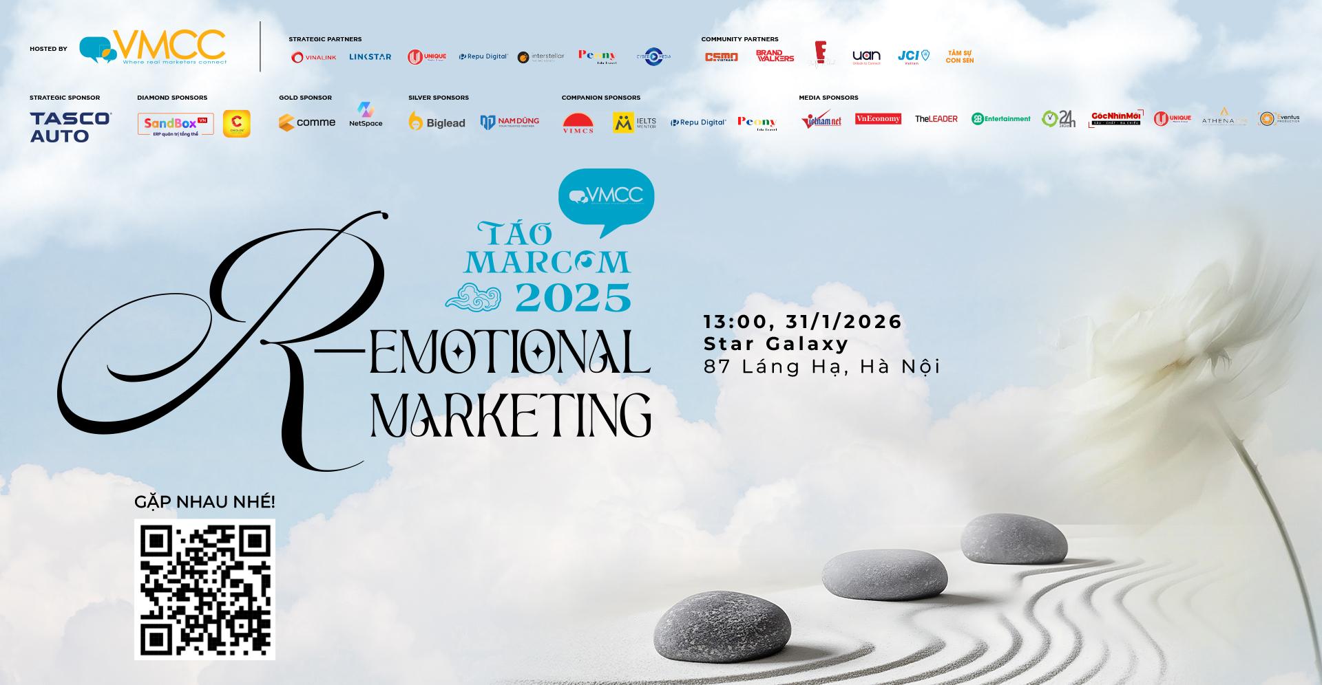 Sắp diễn ra sự kiện VMCC Táo MarCom 2025: R-EMOTIONAL MARKETING
