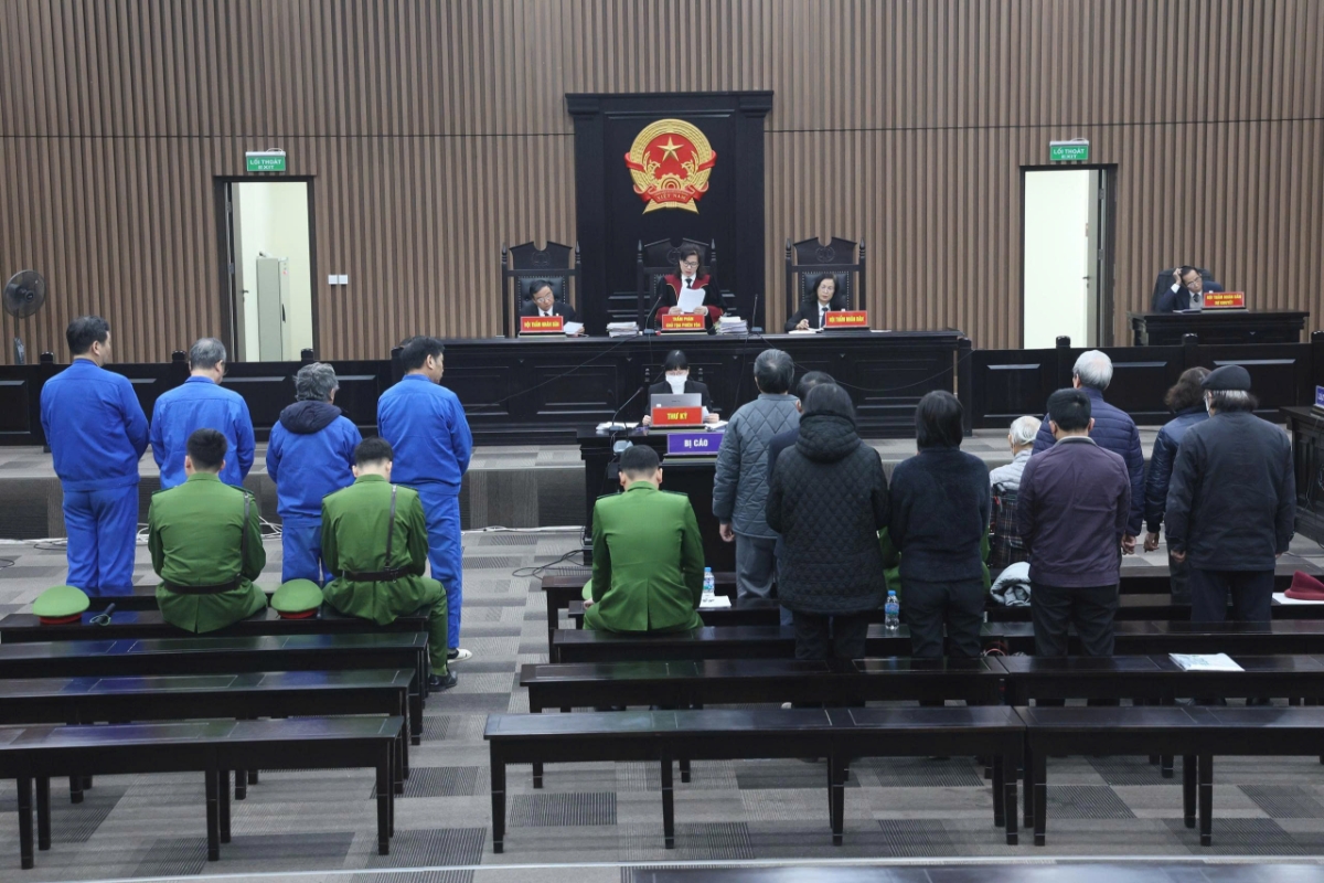 Quang cảnh phiên tòa.