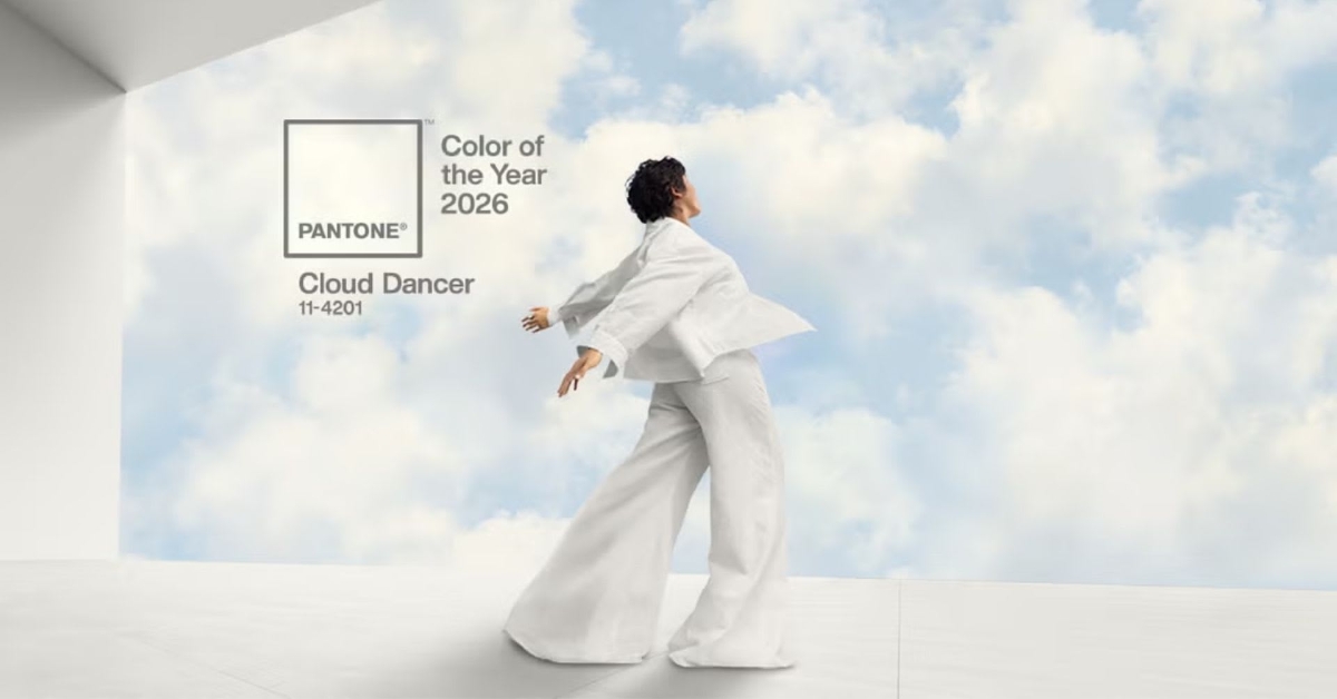 Cloud Dancer - màu sắc của năm 2026 do công ty màu sắc Pantone lựa chọn.