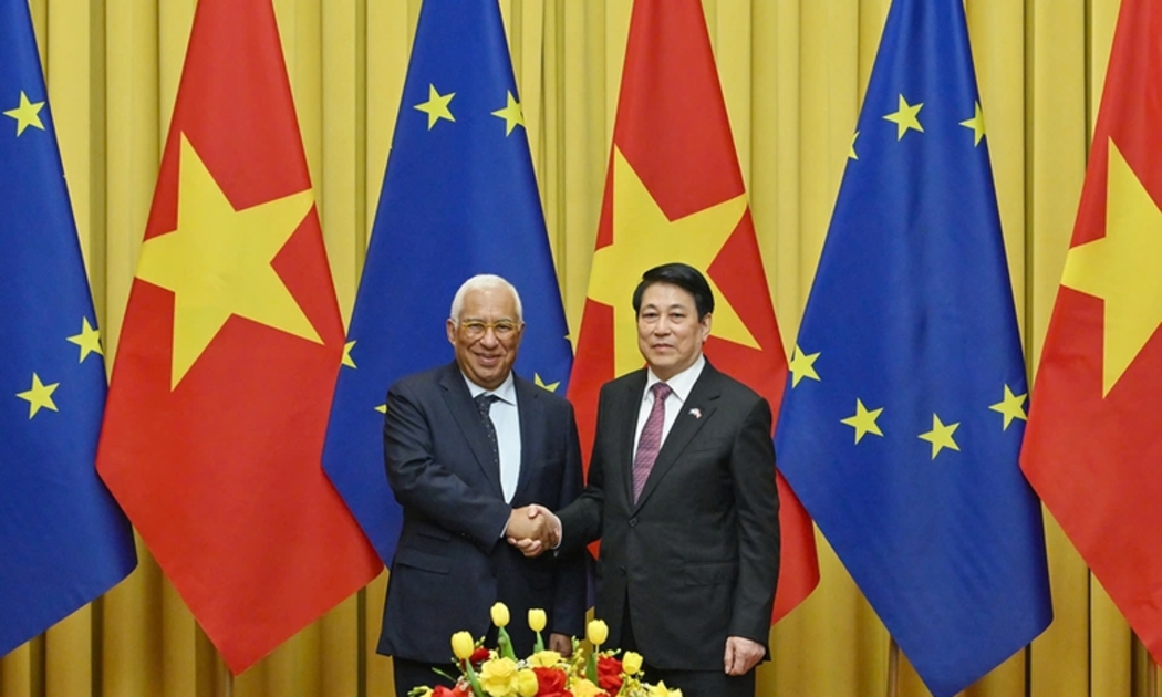 Chủ tịch nước Lương Cường và Chủ tịch Hội đồng châu Âu Antonio Costa.