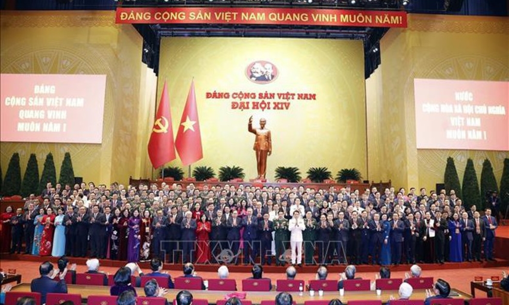 Ban Chấp hành Trung ương Đảng khóa XIV ra mắt Đại hội - Ảnh: TTXVN