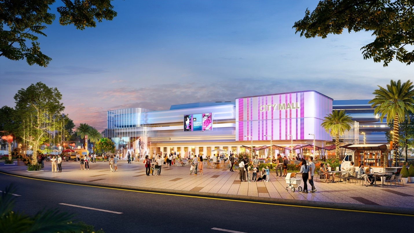 Phối cảnh dự kiến của trung tâm thương mại 2,6ha tại The Link City. Ảnh: The Link City.