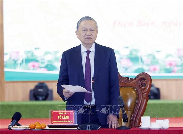 Tổng Bí thư Tô Lâm phát biểu tại buổi làm việc - Ảnh: TTXVN.