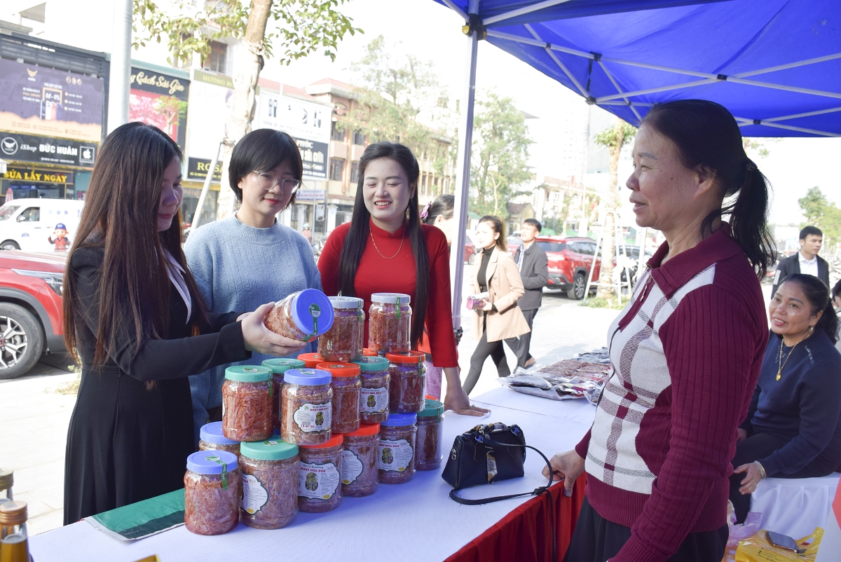 Các đại biểu thăm quan các gian hàng tại Chương trình kết nối giao thương.