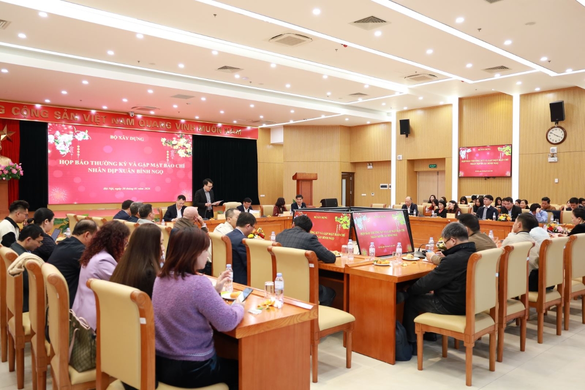 Bộ Xây dựng họp báo thường kỳ. Ảnh: BXD