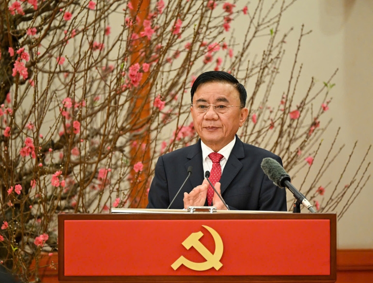 Thường trực Ban Bí thư Trần Cẩm Tú phát biểu tại buổi lễ. Ảnh: Nhân Dân.