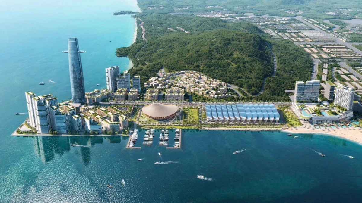 Phối cảnh khu tổ hợp hội nghị, nghỉ dưỡng với tòa tháp 220 m.