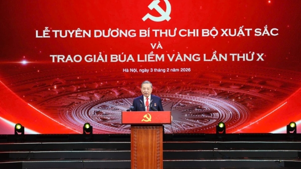 Phát biểu của Tổng Bí thư Tô Lâm tại Lễ tuyên dương Bí thư chi bộ xuất sắc và công bố, trao giải Búa liềm vàng