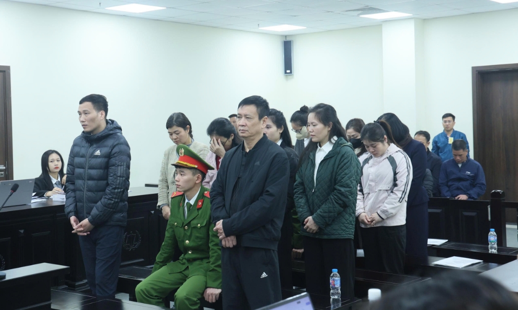 Các bị cáo tại tòa.