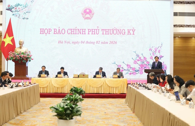 Họp báo Chính phủ thường kỳ tháng 1/2026 diễn ra chiều 4/2 - Ảnh: VGP