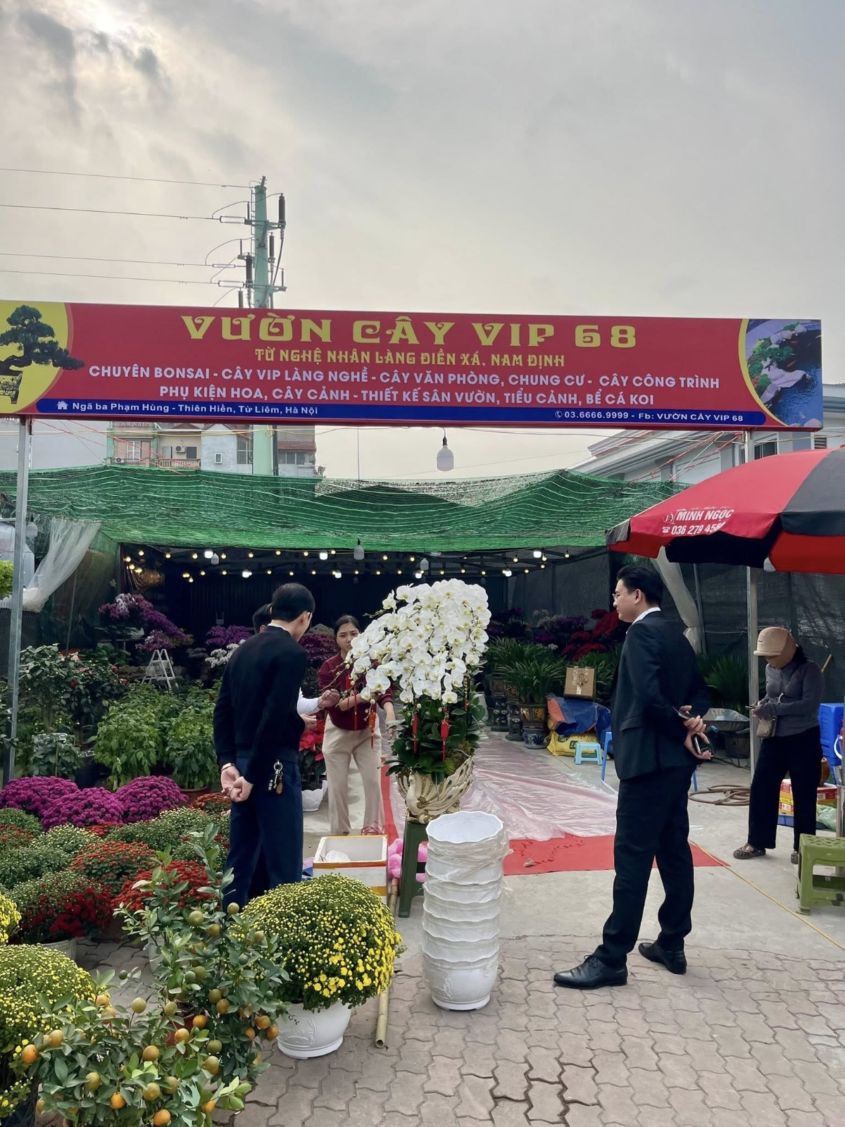 Khách hàng chọn mua lan, hoa Tết bắt đầu đông dần lên trong những ngày cận Tết.&nbsp;